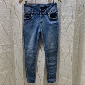 Ibiza Better Booty Skinny Jeans Womens Medium Blue High Waist Triple Button Good